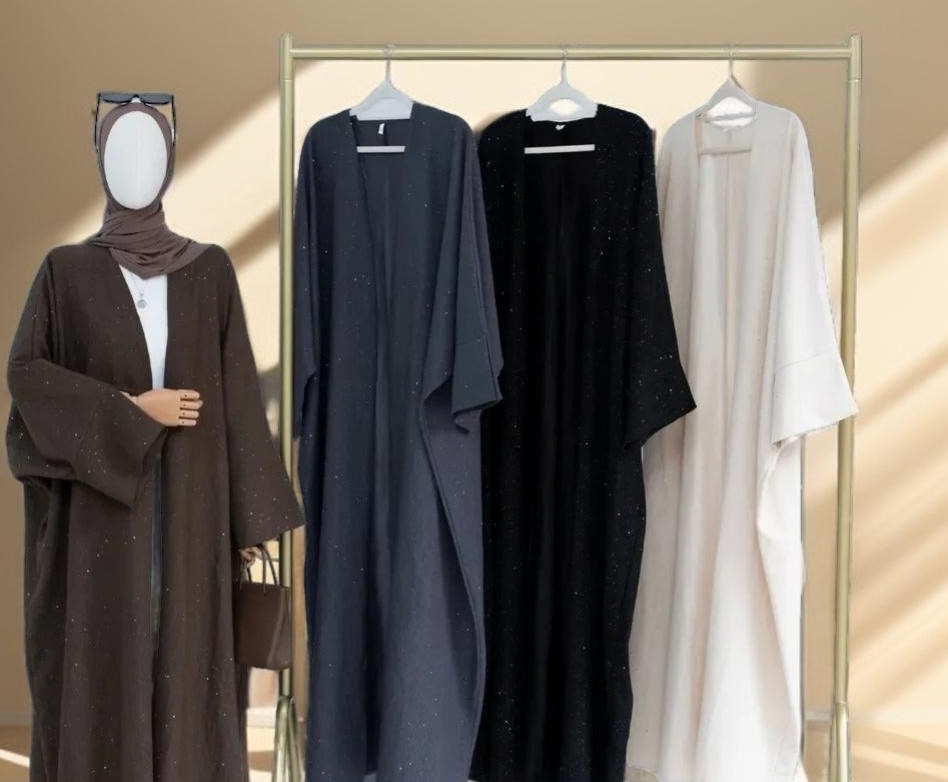 Sparkling Winter/Autumn Abaya Throwover Dress - Try Modest Limited