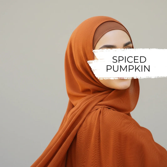 Passendes Hijab-Set aus gewürztem Kürbis-Modal