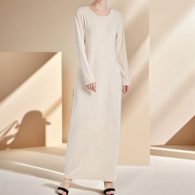 Stretchable full sleeve under abaya inner slip dress - Try Modest Limited