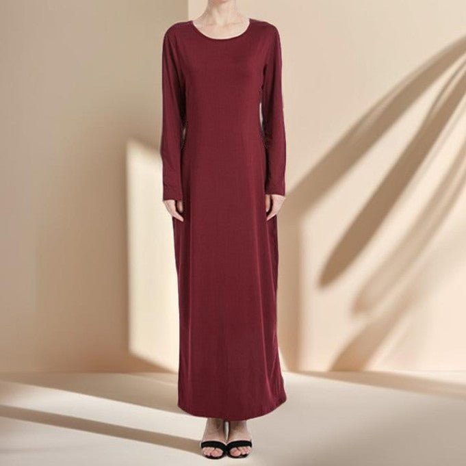 Stretchable full sleeve under abaya inner slip dress - Try Modest Limited