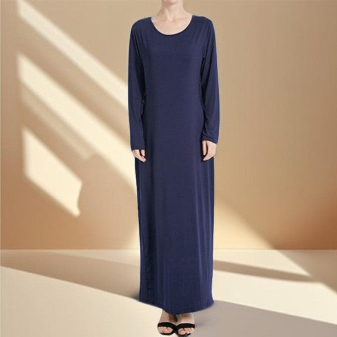 Stretchable full sleeve under abaya inner slip dress - Try Modest Limited 