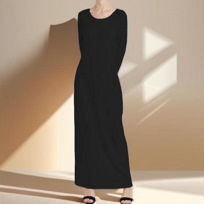Stretchable full sleeve under abaya inner slip dress - Try Modest Limited