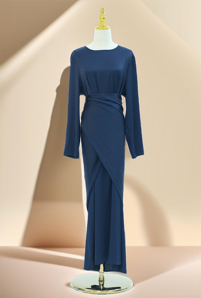 Sultanah 3-Piece Abaya Set featuring Throwover Abaya, Slip Dress, and Apron - Try Modest Limited