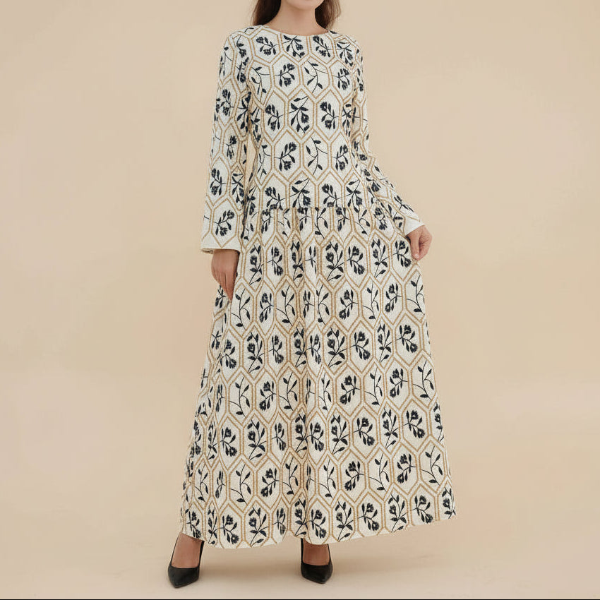 Talia Floral Print Modest Maxi Dress