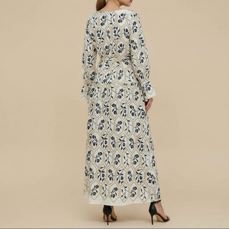 Talia Floral Print Modest Maxi Dress