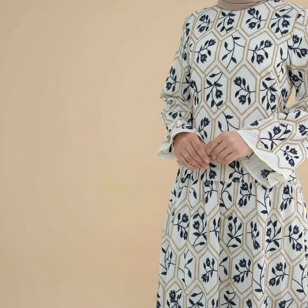 Talia Floral Print Modest Maxi Dress