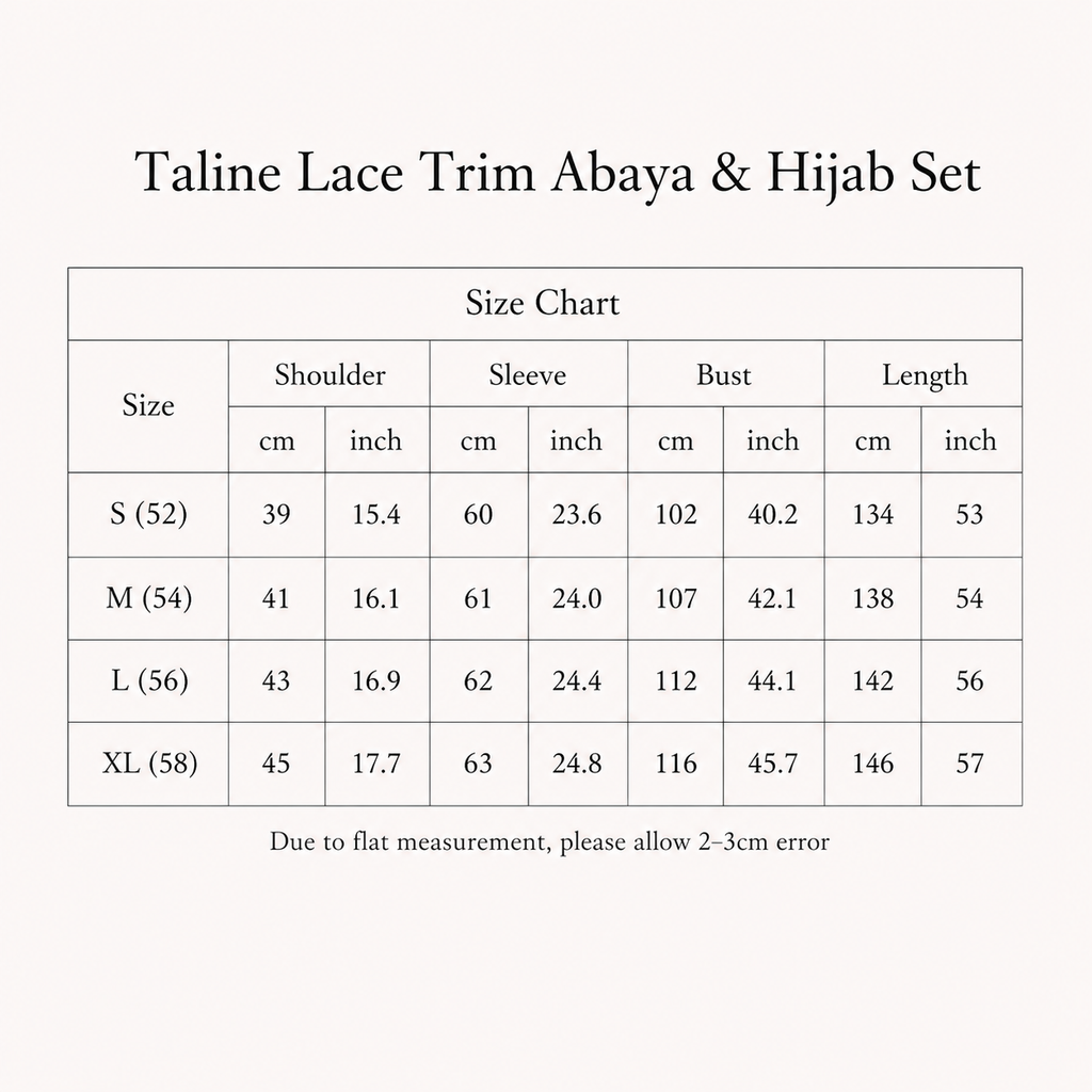Taline Lace Trim Abaya & Hijab Sett