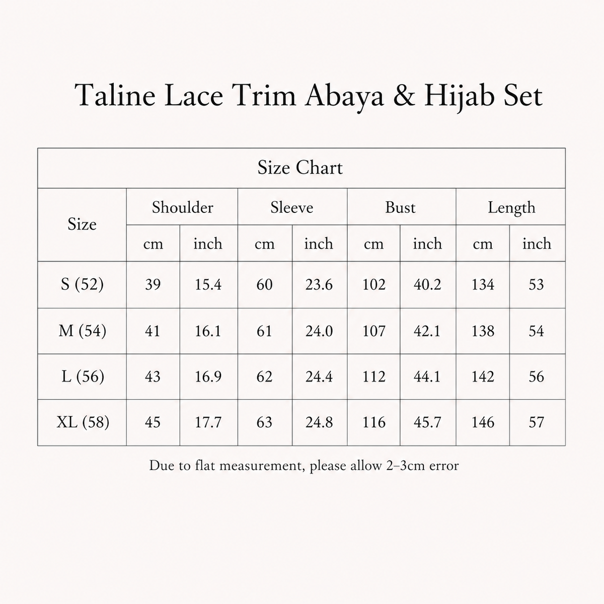 Taline Lace Trim Abaya & Hijab Sett