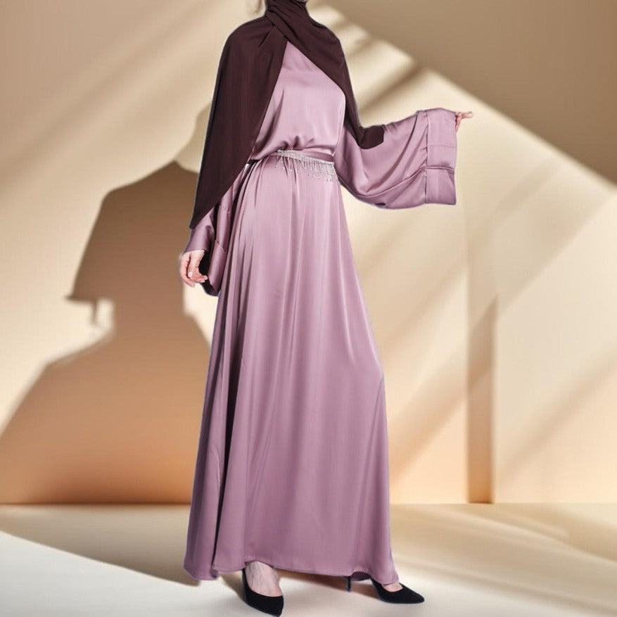 Tassel Diamond Belt Evening Gown - Try Modest Limited