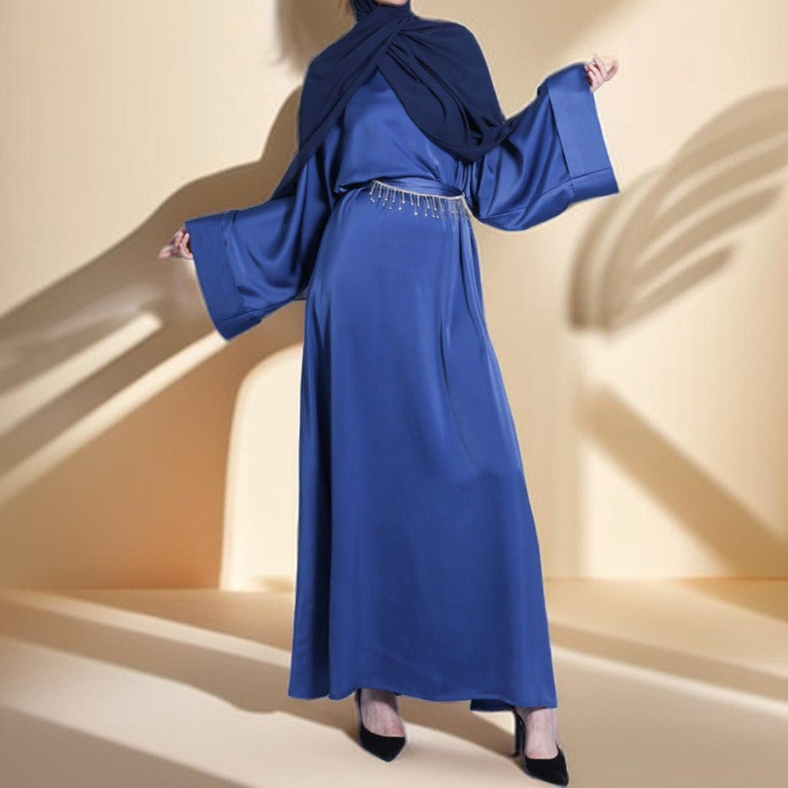 Tassel Diamond Belt Evening Gown - Try Modest Limited