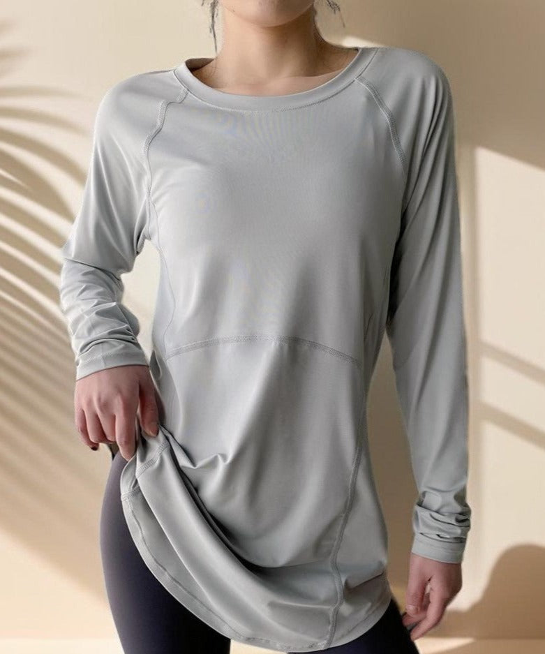 The Modest Activewear Shirt with Long Hip Coverage - For Running, Yoga, and Workouts - Try Modest Limited 