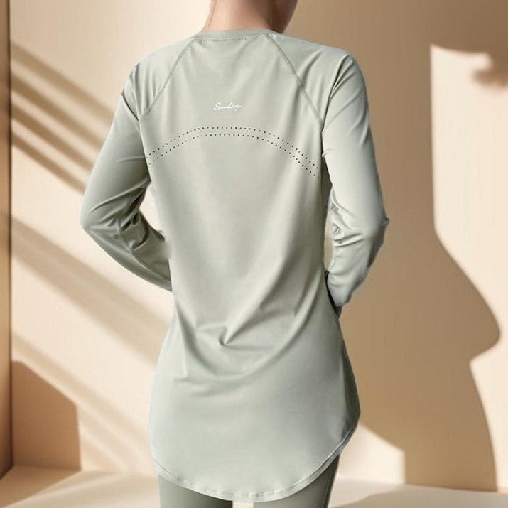 The Modest Activewear Shirt with Long Hip Coverage - For Running, Yoga, and Workouts - Try Modest Limited 