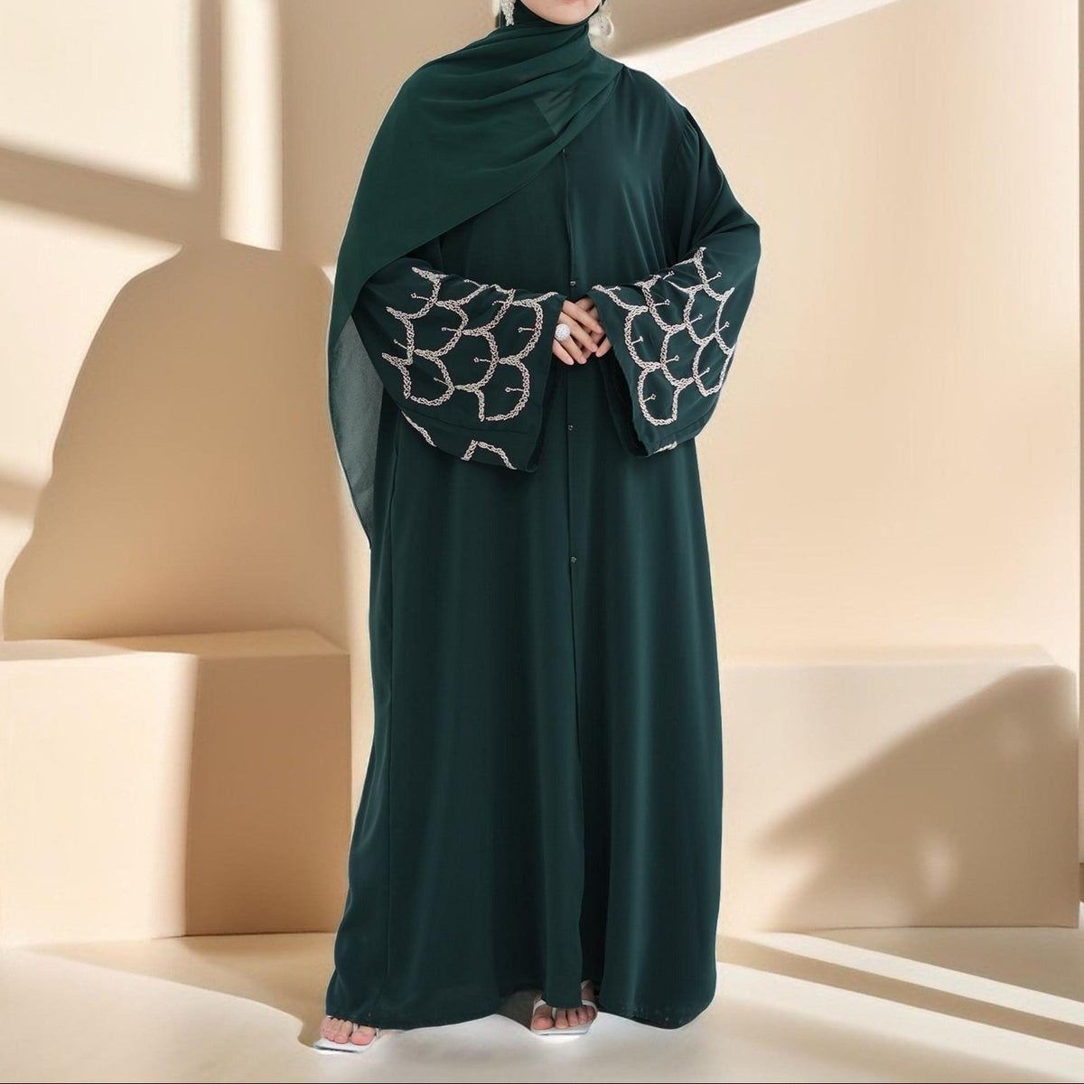 The Arabian Nights Nida Abaya with Beaded Sleeves - Try Modest Limited