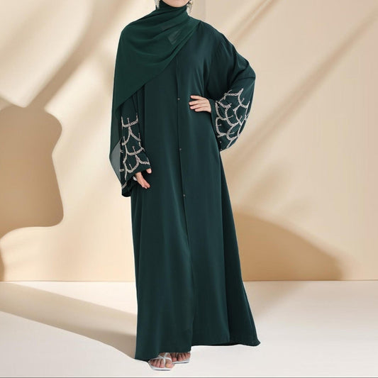 The Arabian Nights Nida Abaya with Beaded Sleeves