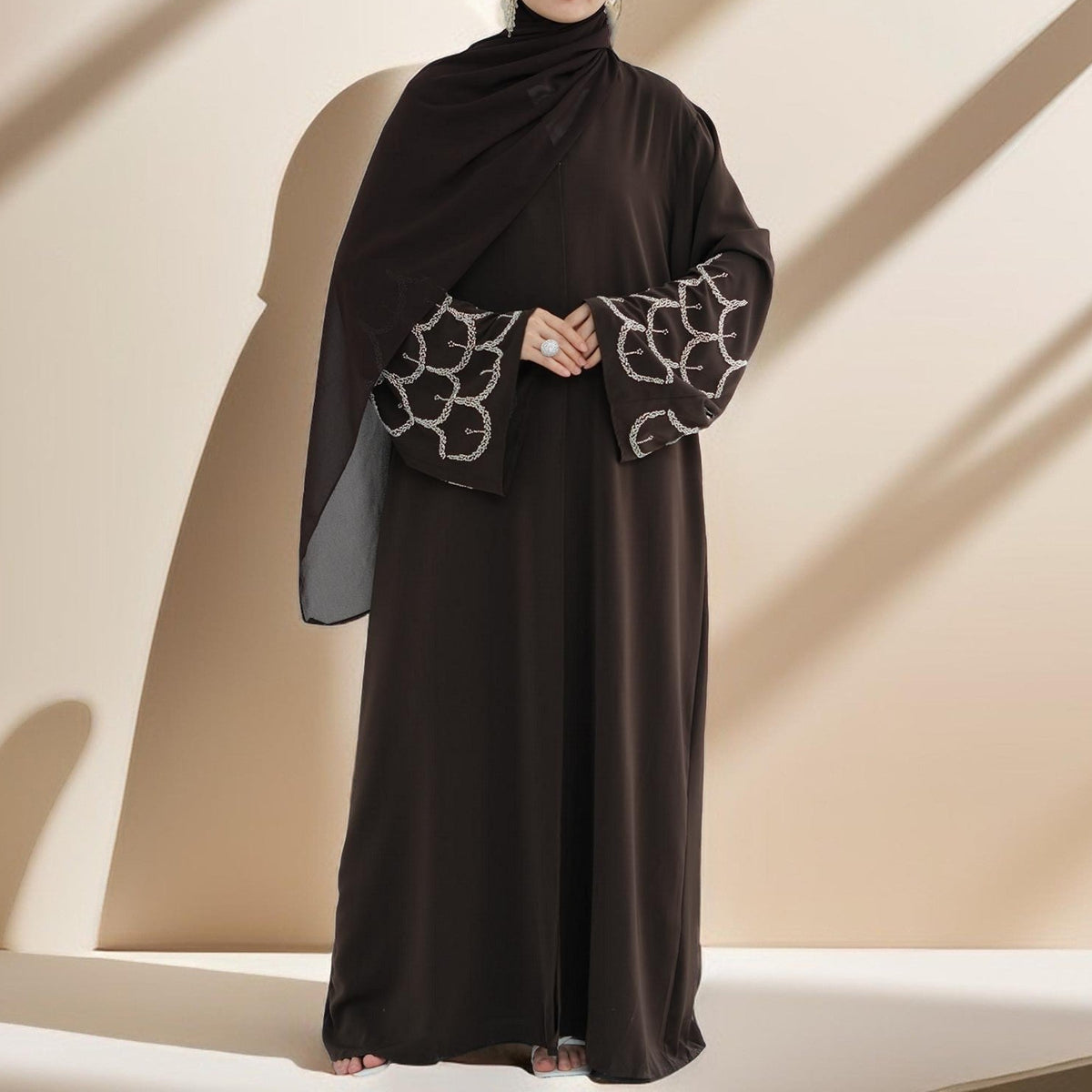 The Arabian Nights Nida Abaya with Beaded Sleeves - Try Modest Limited