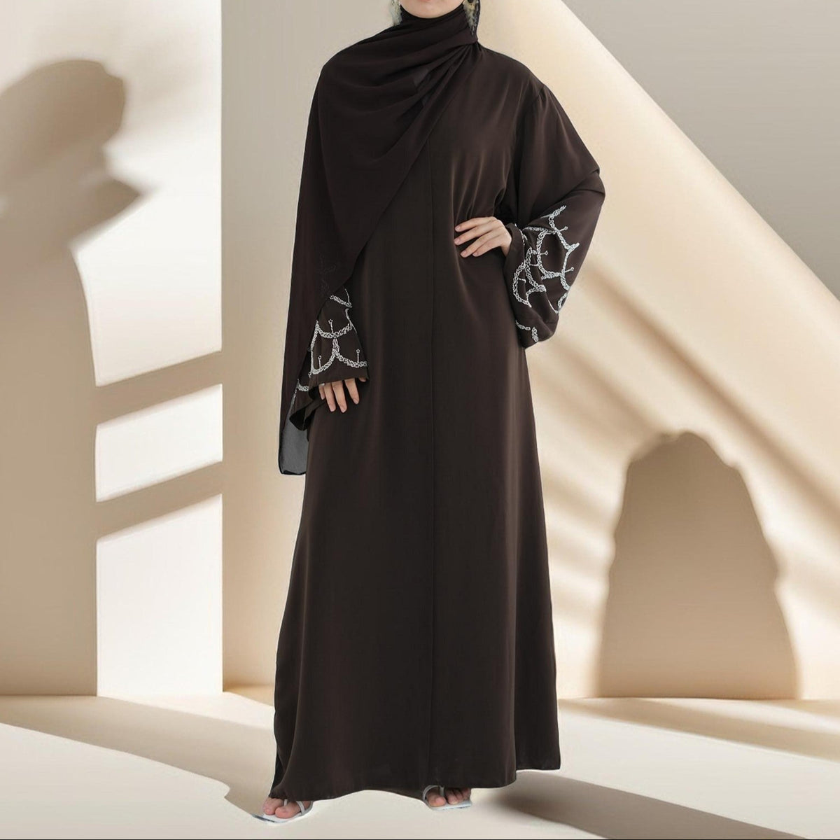 The Arabian Nights Nida Abaya with Beaded Sleeves - Try Modest Limited