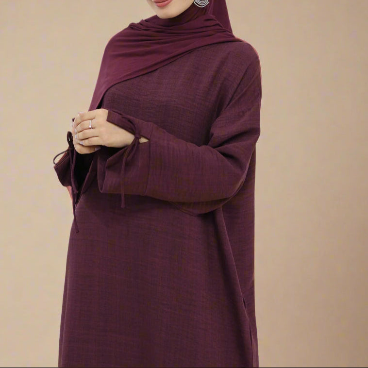 The Everyday Tie-Sleeve Abaya - Try Modest Limited