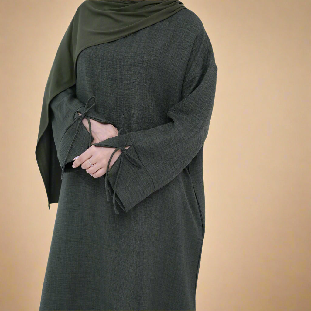 The Everyday Tie-Sleeve Abaya - Try Modest Limited