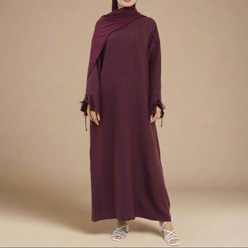 The Everyday Tie-Sleeve Abaya - Try Modest Limited