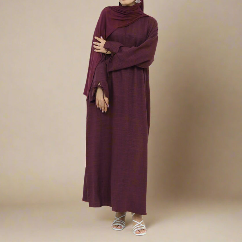 The Everyday Tie-Sleeve Abaya - Try Modest Limited