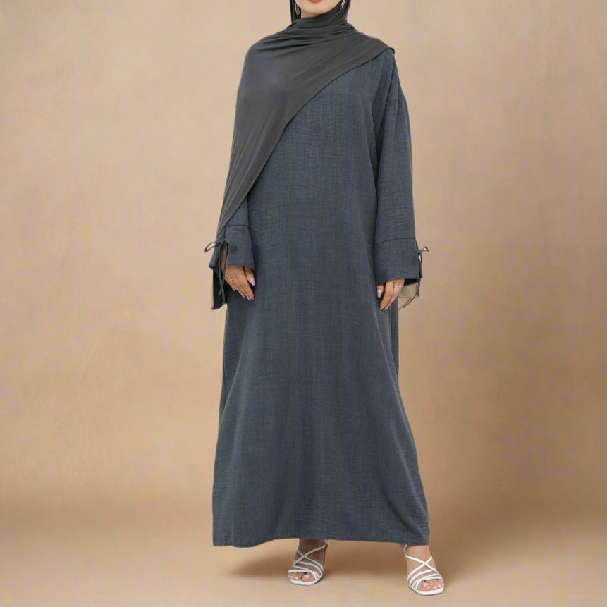 The Everyday Tie-Sleeve Abaya - Try Modest Limited