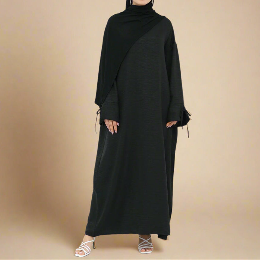 The Everyday Tie-Sleeve Abaya - Try Modest Limited