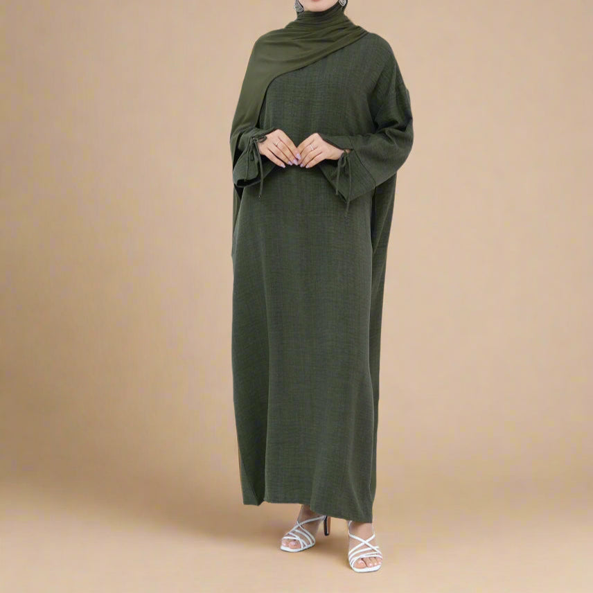 The Everyday Tie-Sleeve Abaya - Try Modest Limited
