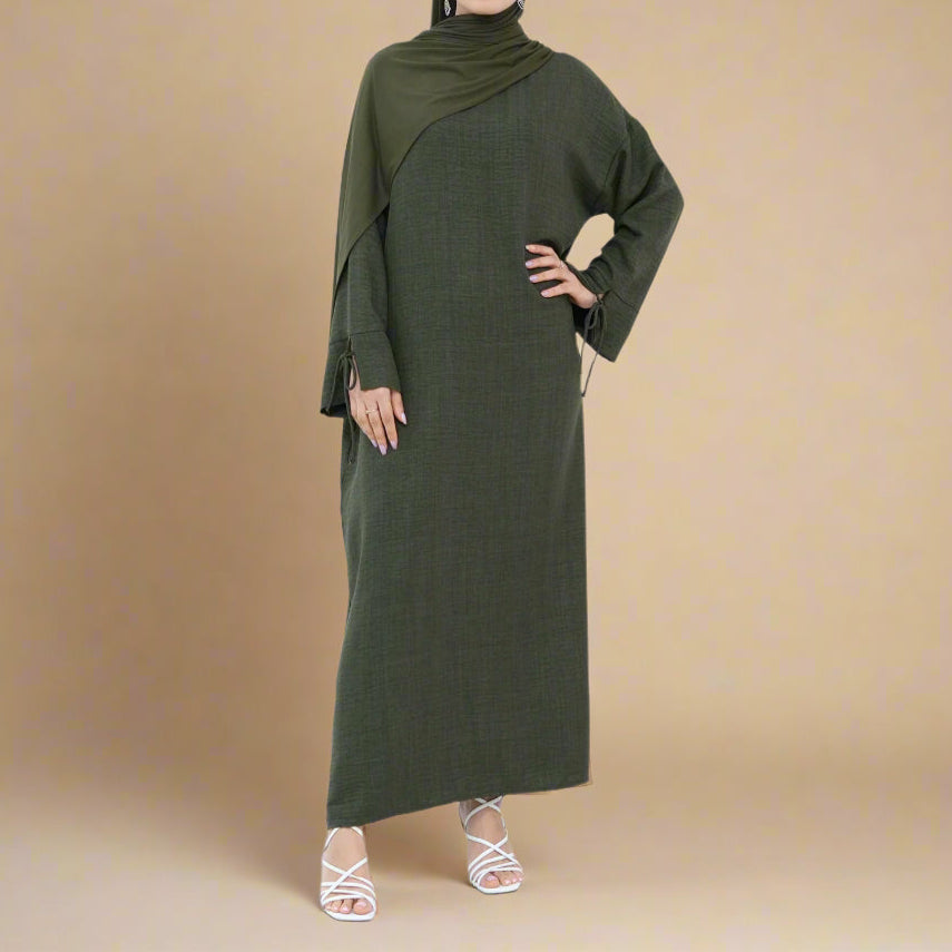 The Everyday Tie-Sleeve Abaya - Try Modest Limited