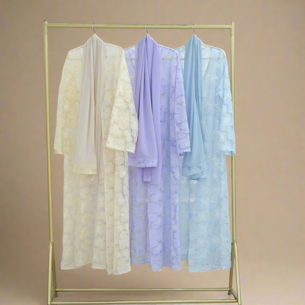 The Fleur Embellished Abaya with Hijab - Try Modest Limited
