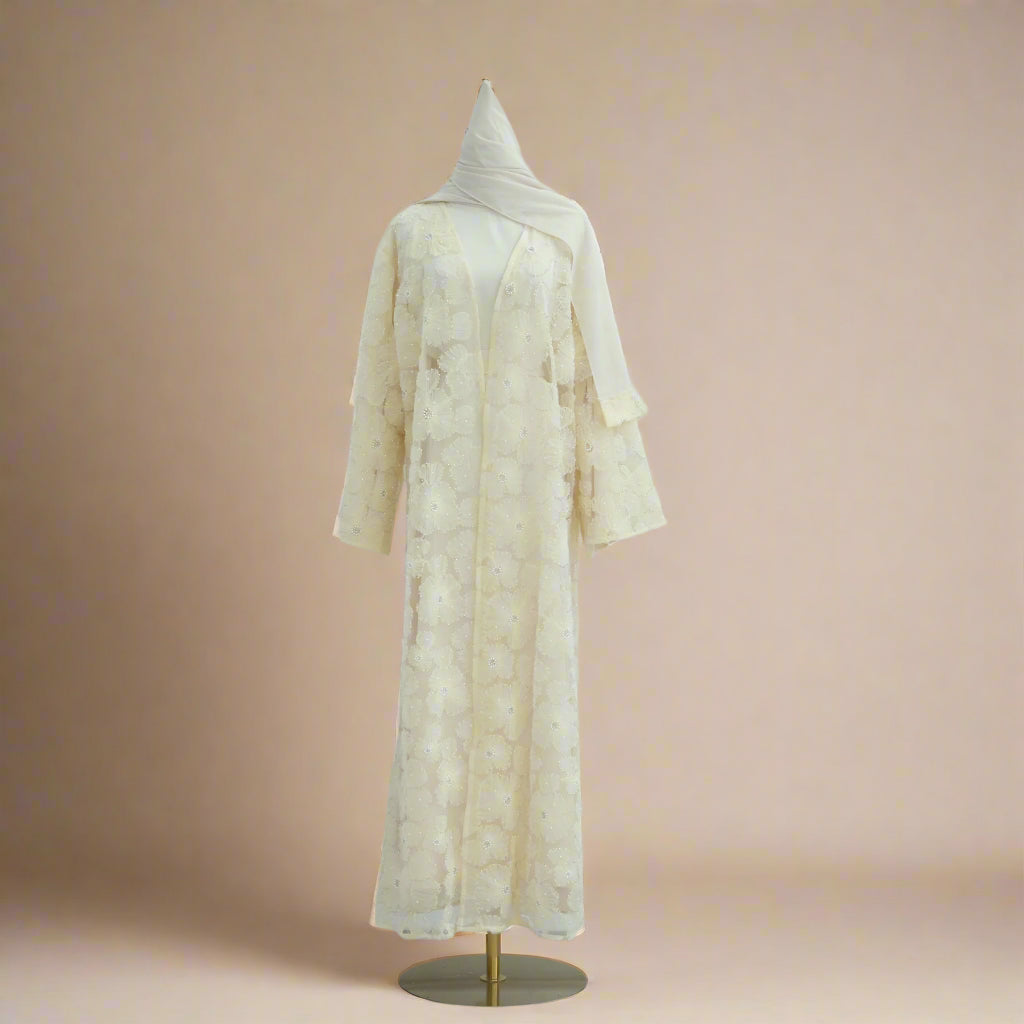The Fleur Embellished Abaya with Hijab - Try Modest Limited