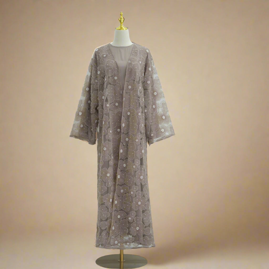 The Fleur Embellished Abaya with Hijab - Try Modest Limited
