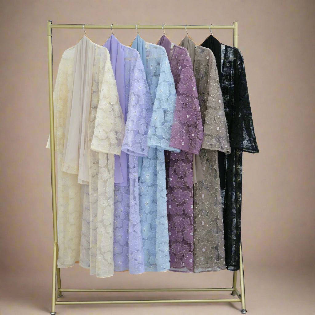 The Fleur Embellished Abaya with Hijab - Try Modest Limited