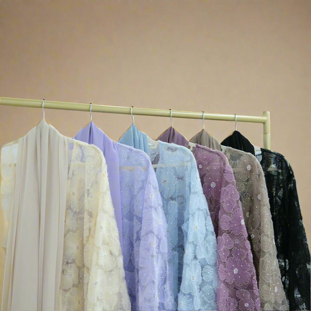 The Fleur Embellished Abaya with Hijab - Try Modest Limited