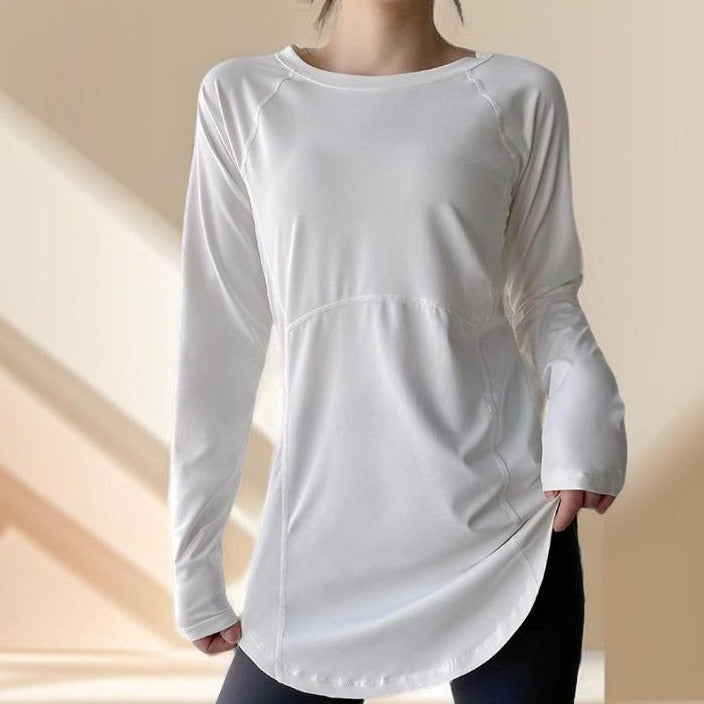 The Modest Activewear Shirt with Long Hip Coverage - For Running, Yoga, and Workouts - Try Modest Limited 