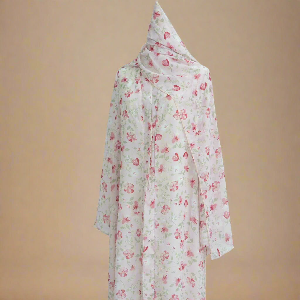 The Pink Floral Abaya & Hijab Set - Try Modest Limited