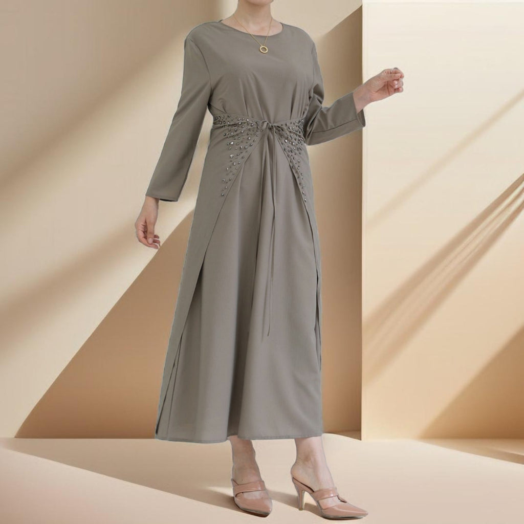 Three piece beaded evening abaya - Try Modest Limited