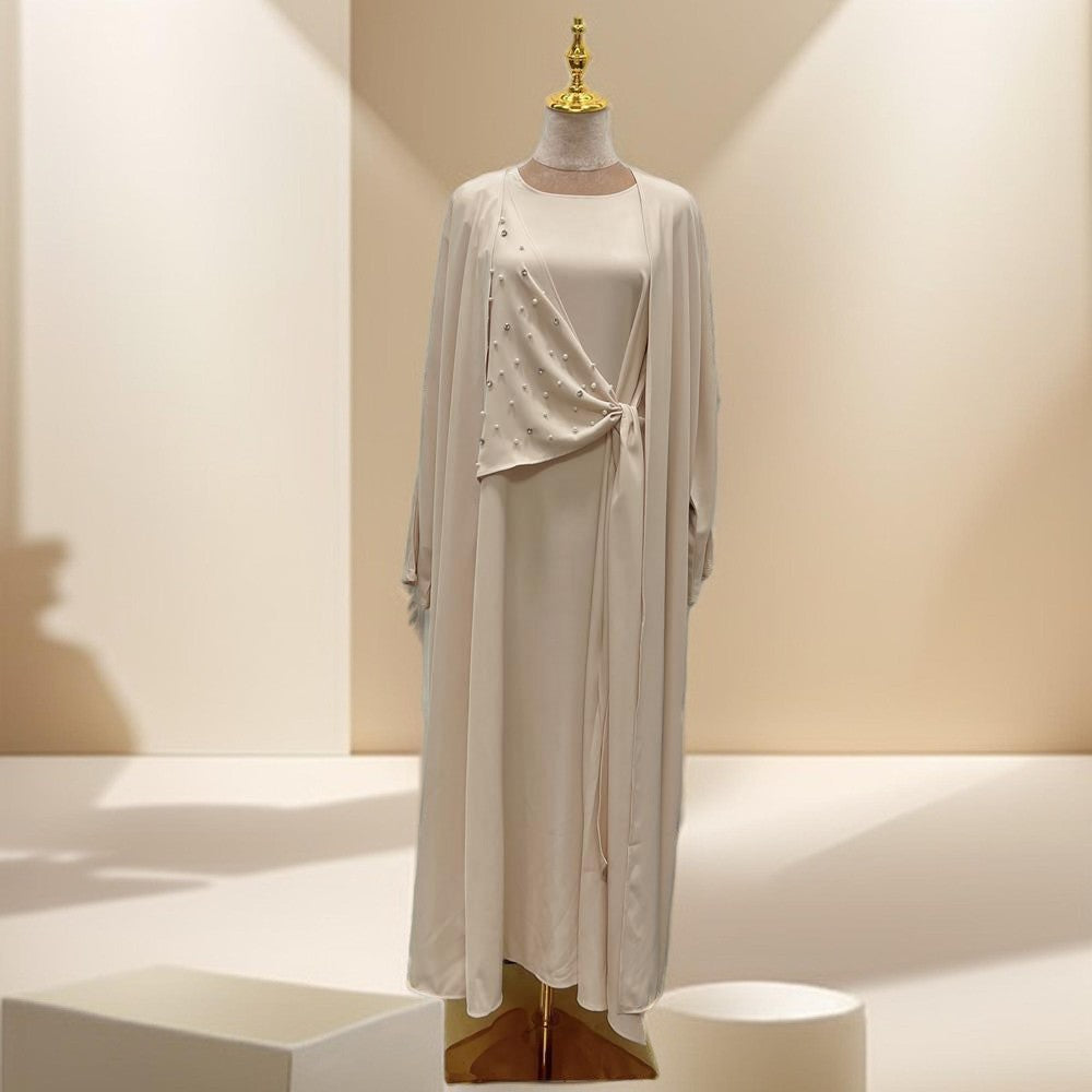 Two piece beaded evening abaya set - Try Modest Limited