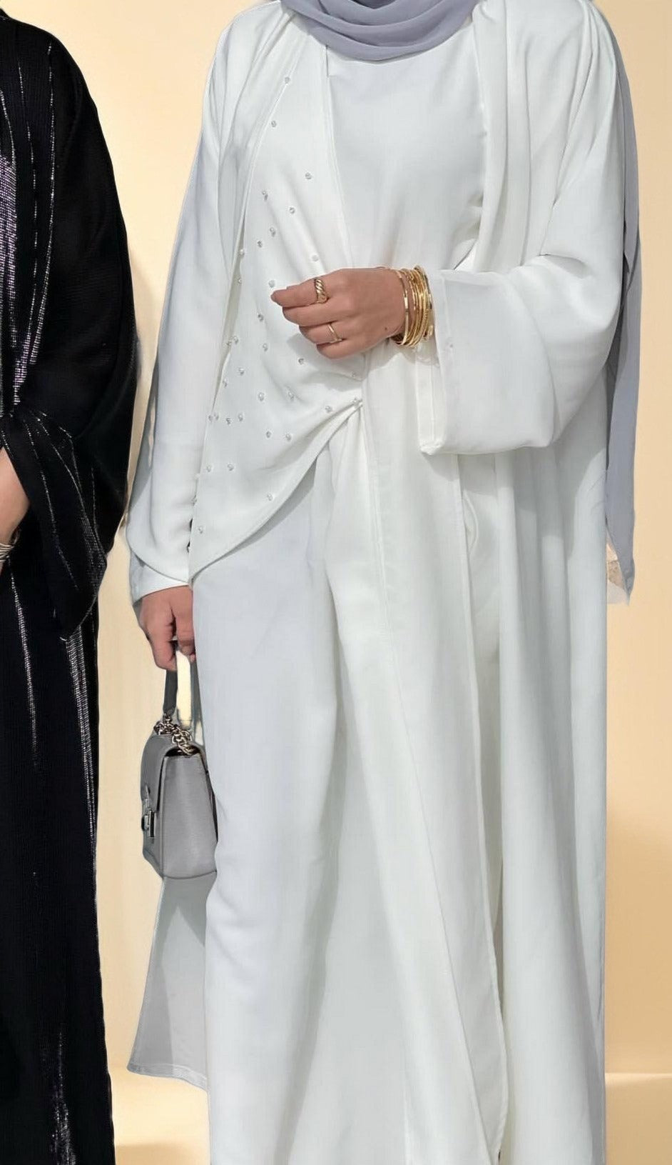 Two piece beaded evening abaya set - Try Modest Limited