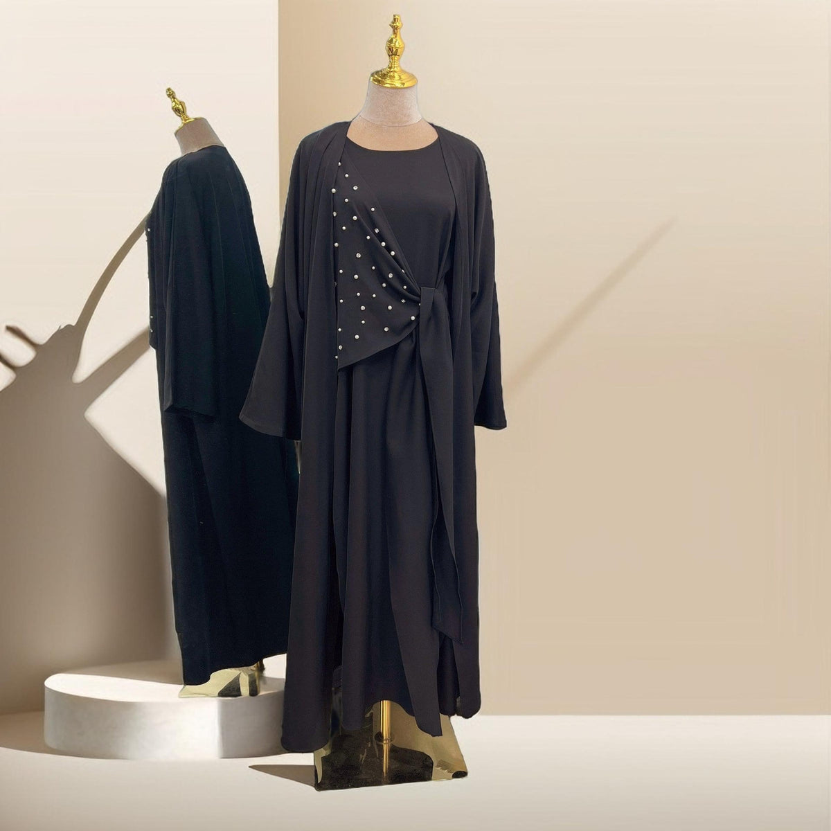 Two piece beaded evening abaya set - Try Modest Limited