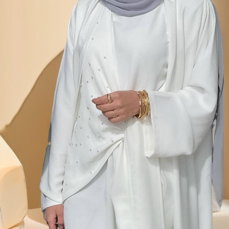 Two piece beaded evening abaya set - Try Modest Limited