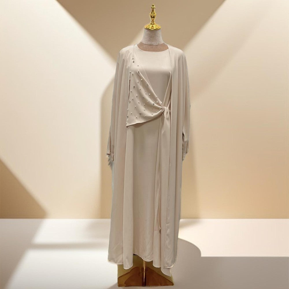 Two piece beaded evening abaya set - Try Modest Limited