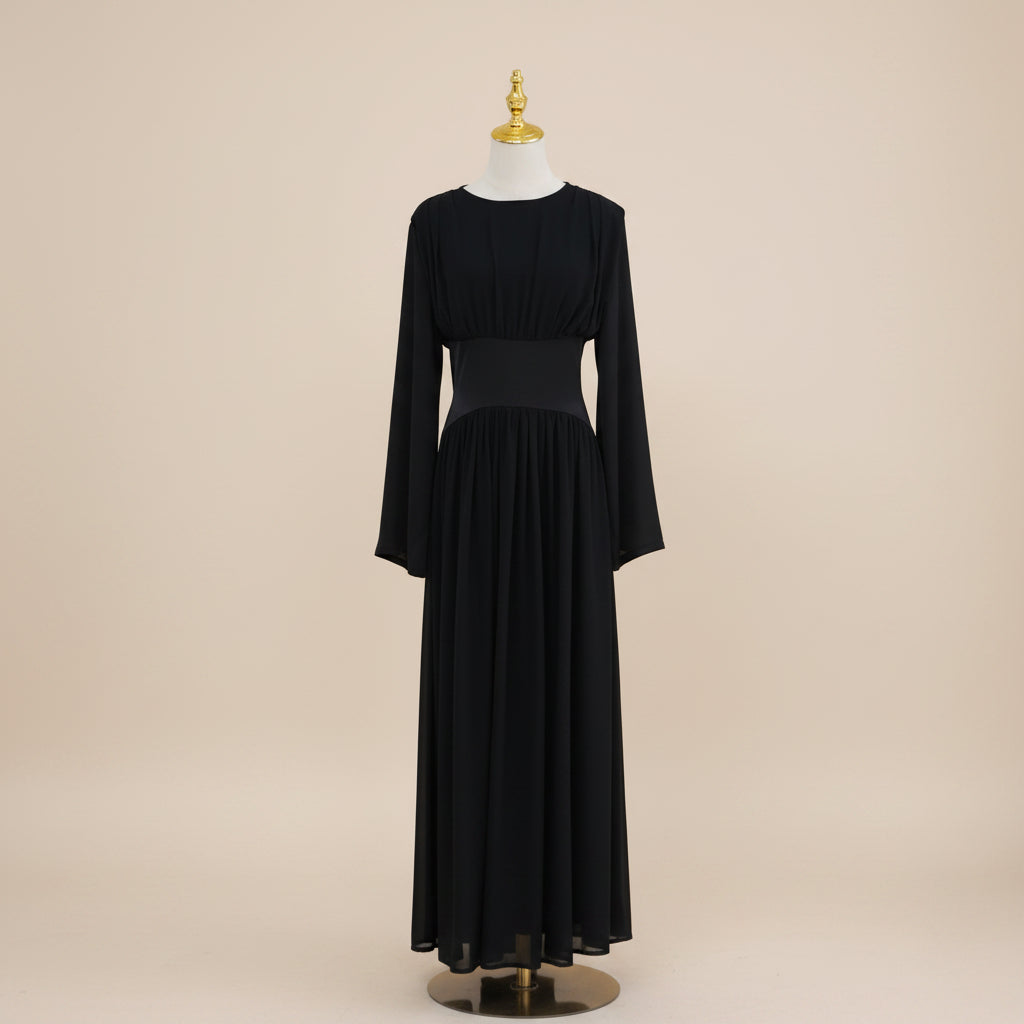 Valérie Lace-Up Corset Modest Maxi Dress