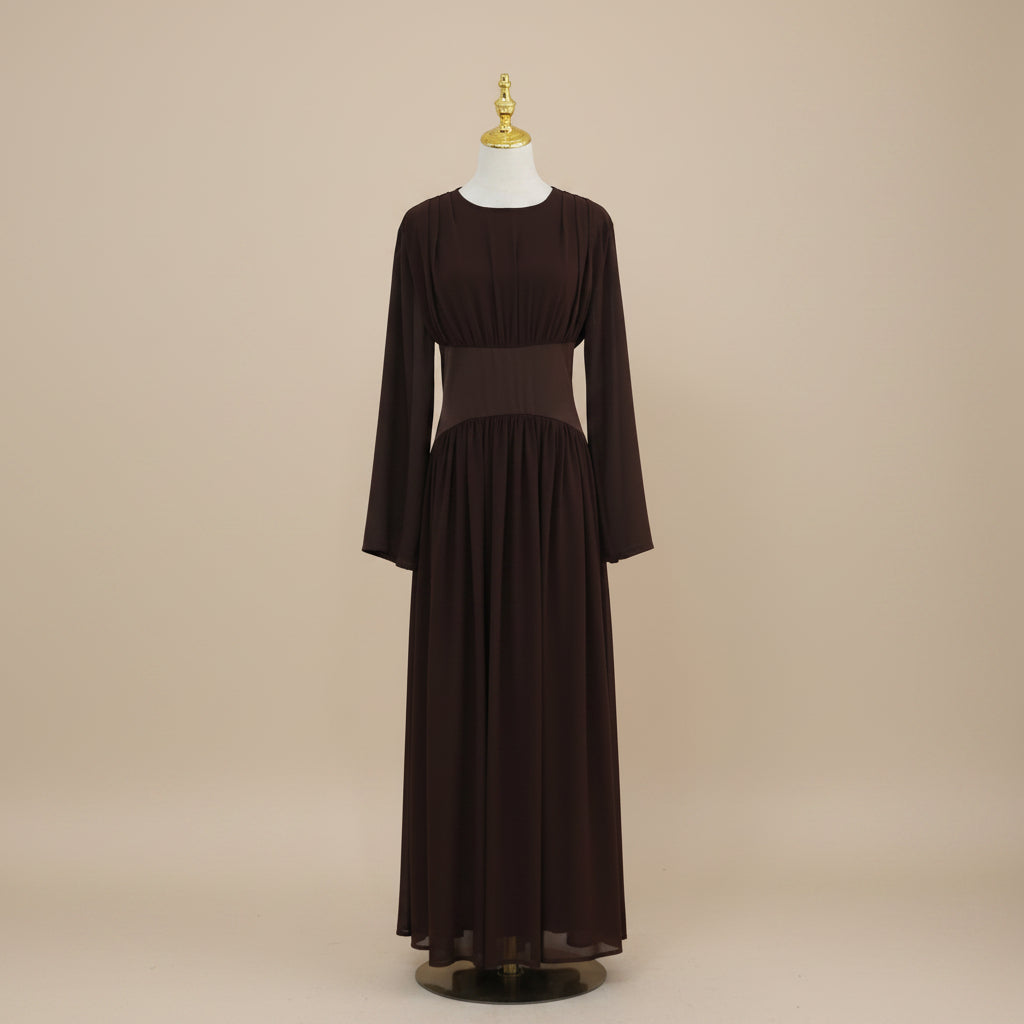 Valérie Lace-Up Corset Modest Maxi Dress