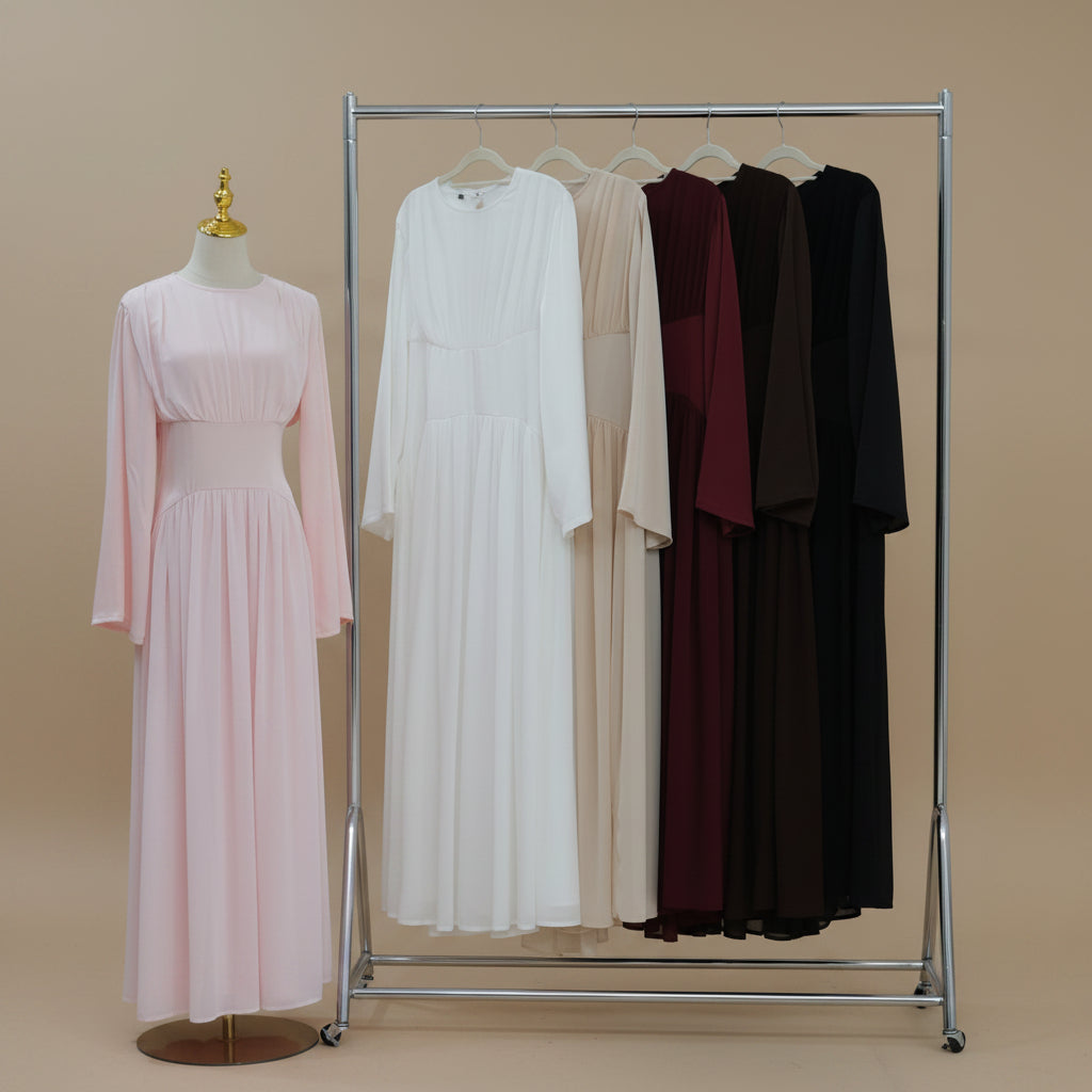 Valérie Lace-Up Corset Modest Maxi Dress
