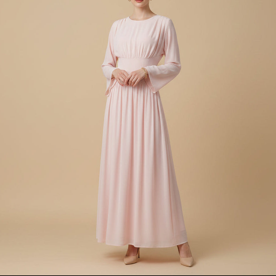Valérie Lace-Up Corset Modest Maxi Dress