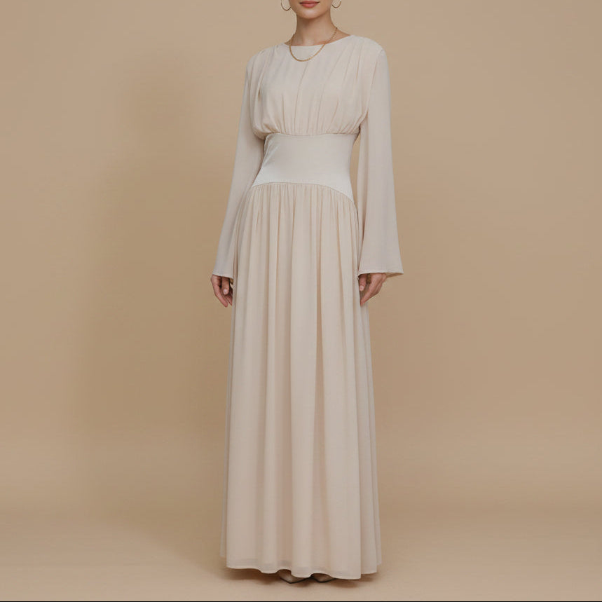 Valérie Lace-Up Corset Modest Maxi Dress
