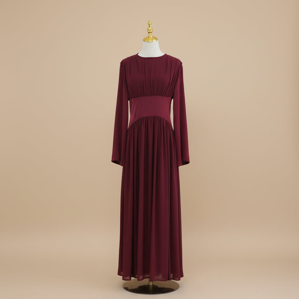 Valérie Lace-Up Corset Modest Maxi Dress