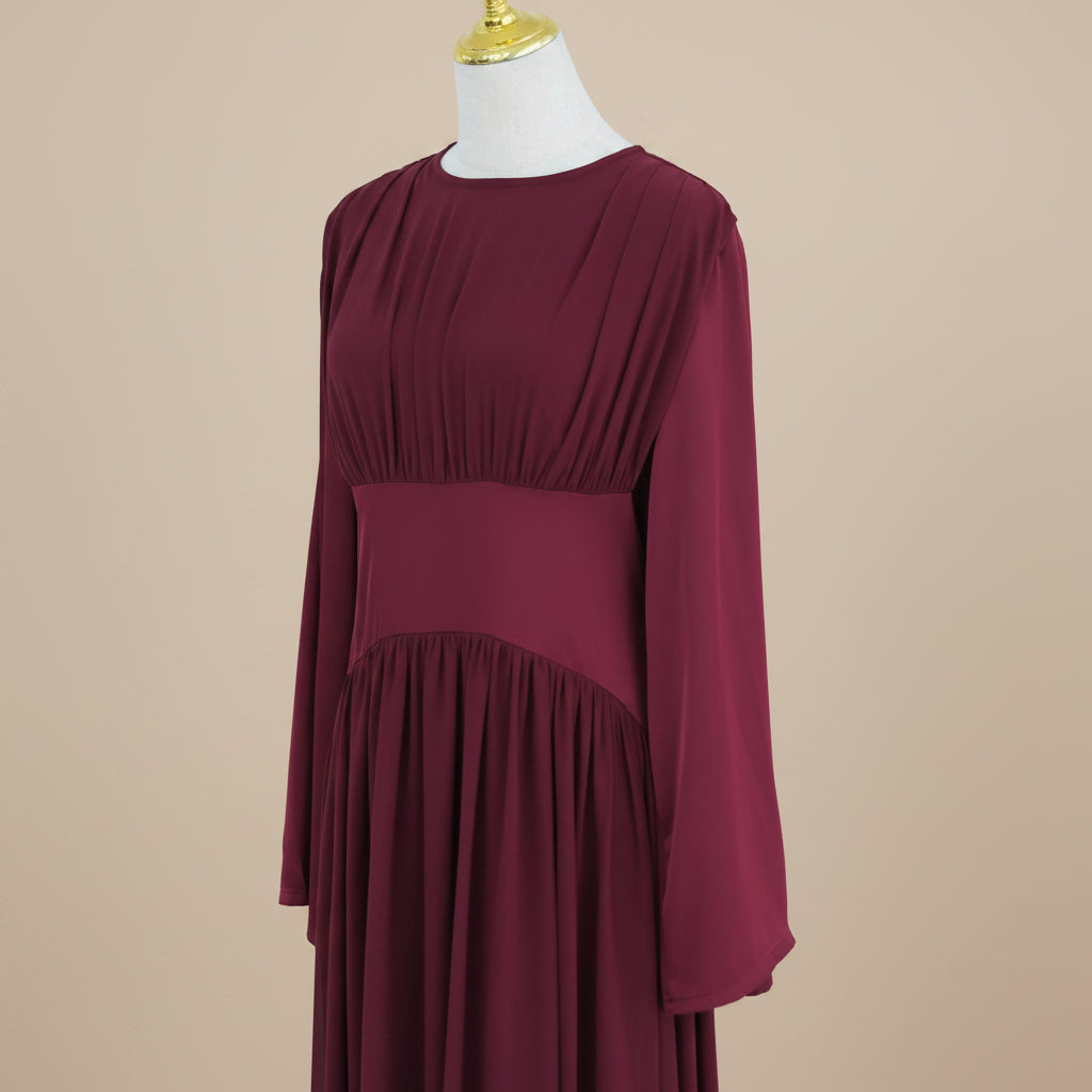 Valérie Lace-Up Corset Modest Maxi Dress
