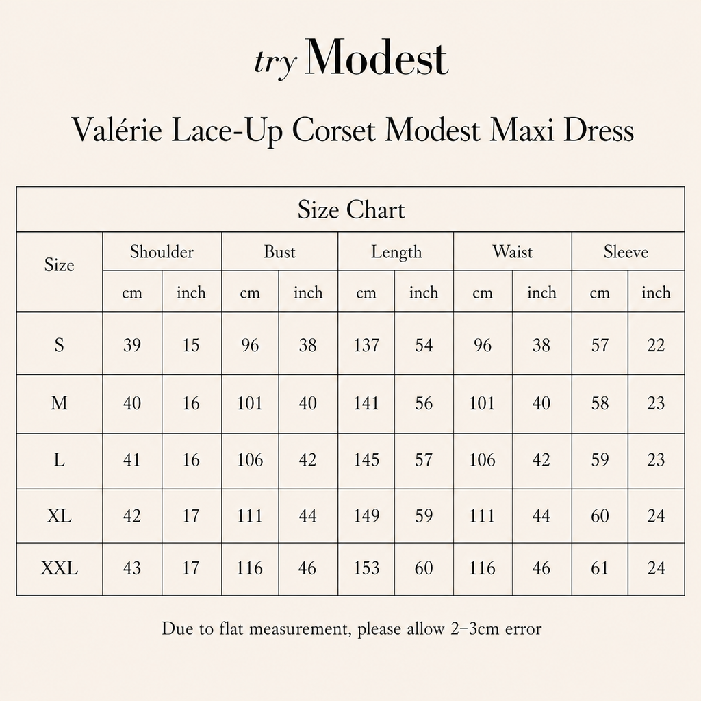 Valérie Lace-Up Corset Modest Maxi Dress