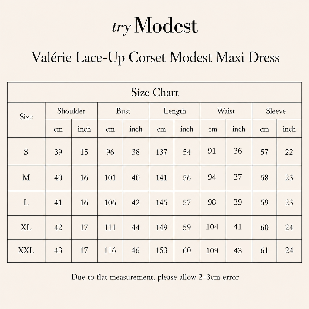 Valérie Lace-Up Corset Modest Maxi Dress